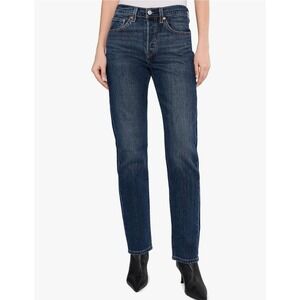 Levis 501 Original Fit Jeans Womens 25x30 Dark Wash Straight Leg 12501-0554